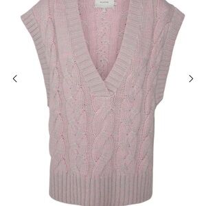 Munthe Light Pink V-Neck Cable Knit Sweater Vest, US size 2, EU 32.